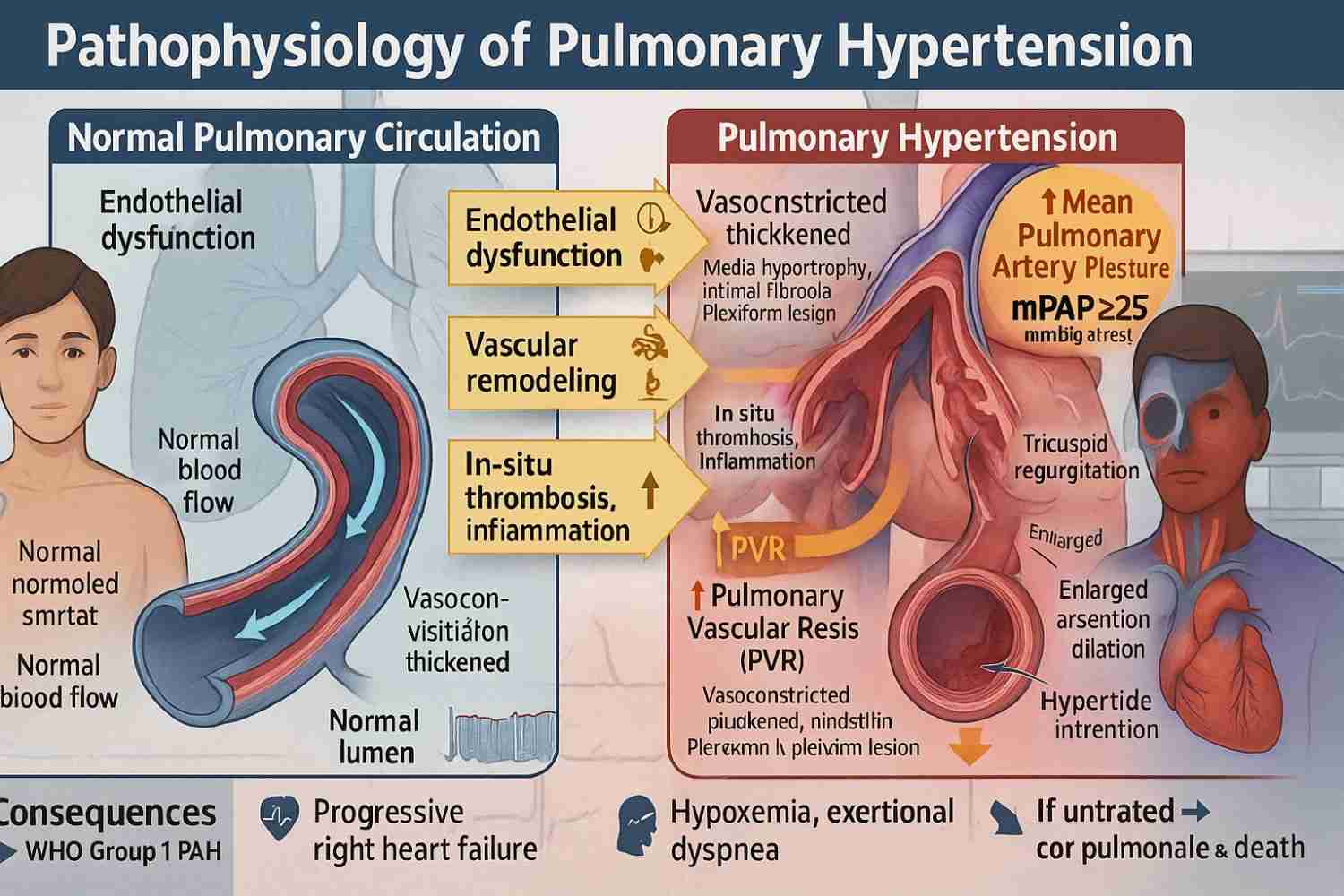 Pulmonary hypertension - pathophysiology