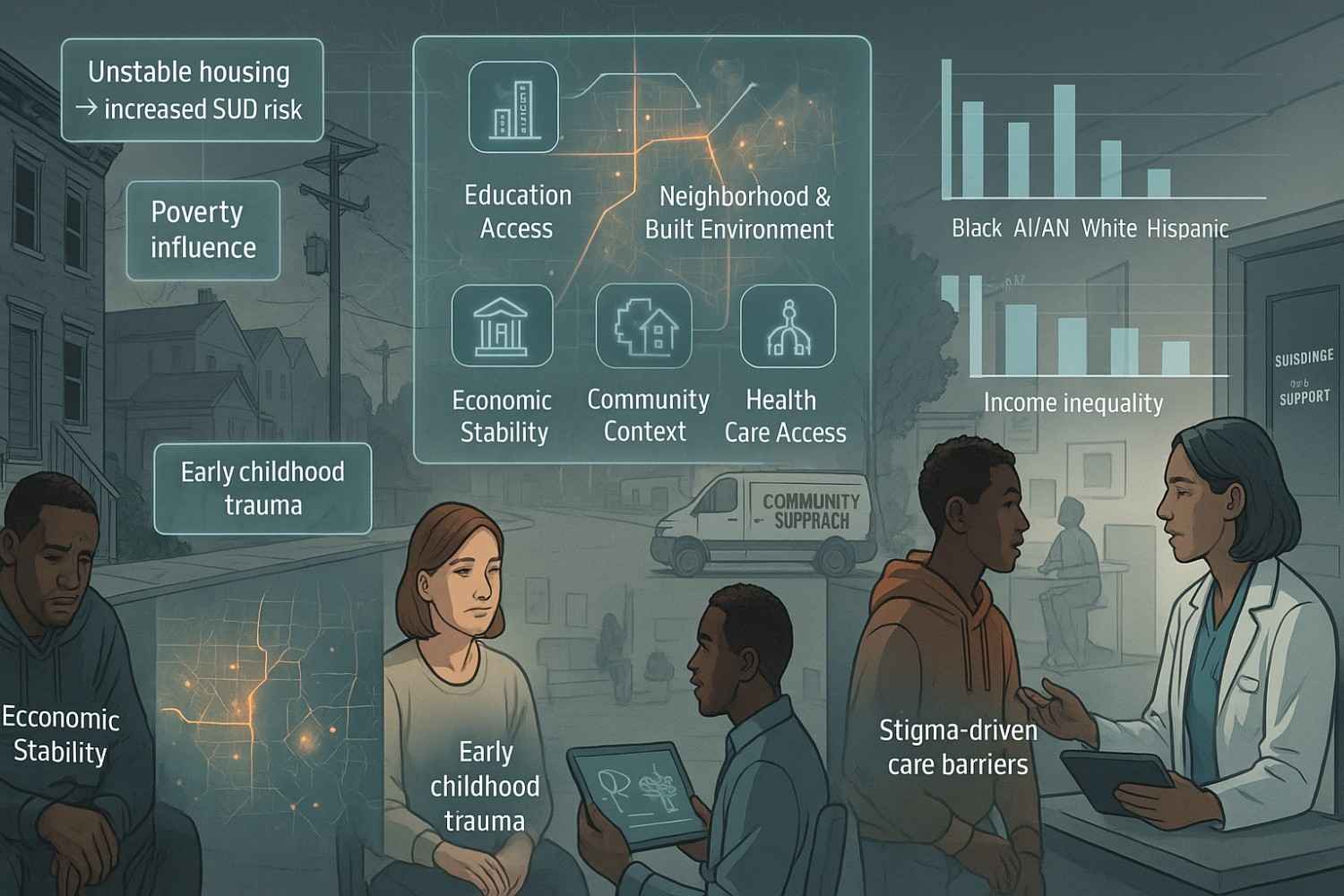 The social anatomy of addiction: risk determinants and health disparities