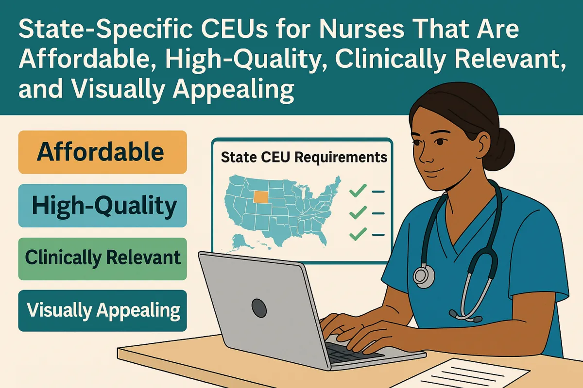Meet Your State’s Nursing CEU Requirements with Visually Engaging, Budget-Friendly Courses